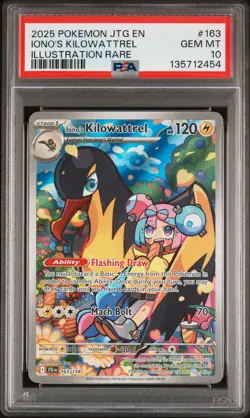 2025 POKEMON JTG EN-JOURNEY TOGETHER 163 IONO'S KILOWATTREL IR PSA 10 - Image 1
