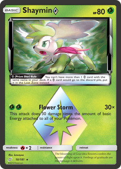 Shaymin ◇ 10/181 Prism Star Rare Team Up Pokemon Near Mint - Image 1