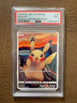 PSA 9 Mint 2018 Pikachu 288/SM-P Munch Scream Promo Pokemon Card Japanese - Image 1
