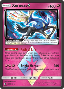 Xerneas ◇ 144/214 Prism Star Rare Lost Thunder Pokemon Near Mint - Image 1