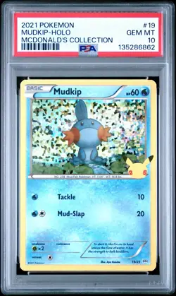 2021 POKEMON McDONALD'S COLLECTION MUDKIP #19/25 PROMO HOLO PSA 10 LOW POP 258 - Image 1