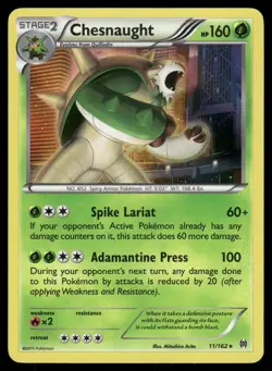 Chesnaught 11/162 Holo Rare BREAKthrough Pokemon Holo Heavily Played - Image 1