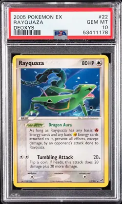 2005 POKEMON EX DEOXYS #22 RAYQUAZA PSA 10 - Image 1