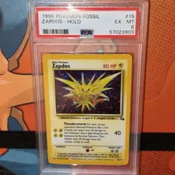 1999 Pokemon Fossil Zapdos 15/62 Fossil Holo PSA 6 - Image 1