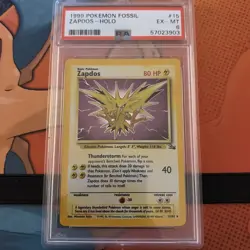 1999 Pokemon Fossil Zapdos 15/62 Fossil Holo PSA 6 - Image 3