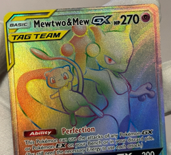 Mewtwo & Mew GX Secret Holo 242/236 Sm-Unified Minds Holo Pokemon TCG - Image 2