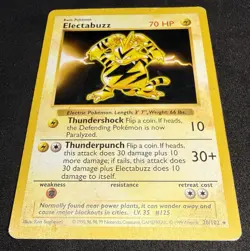Electabuzz 20/102 Rare Shadowless Base Set 1999 Vintage Pokemon TCG WOTC - Image 4
