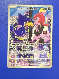 Team Rocket's Murkrow 200/182 DRI Destined Rivals Illustration Rare Holo Pokemon - Image 1