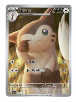 Pokemon Furret 168/159 Journey Together Illustration Rare Full Art NM 2025 - Image 1
