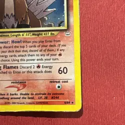 Entei HOLO Neo Revelation Pokemon TCG 6/64 HP Damaged Raw Ungraded - Image 4