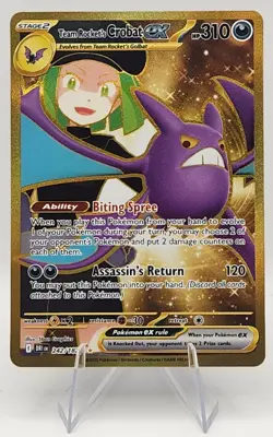 Team Rockets Crobat ex 242/182 Pokemon TCG Sv10: Destined Rivals Hyper Rare Holo - Image 1