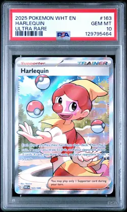 2025 POKEMON WHT EN-WHITE FLARE ULTRA RARE #163 HARLEQUIN PSA 10 - Image 1