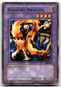 Darkfire Dragon Rare The Legend of Blue Eyes White Dragon LOB-019 NM - Image 1