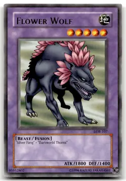 Flower Wolf Rare The Legend of Blue Eyes White Dragon LOB-107 NM - Image 1