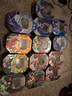 Pokemon Tins Empty Job Lot X21 Tins Only No Cards No Packs Team Rocket/EX/Paldea - Image 1