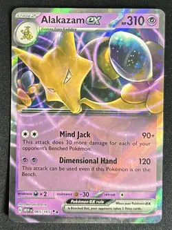 Alakazam ex 065/165 Scarlet & Violet 151 Double Rare Holo Pokemon TCG Card NM - Image 1