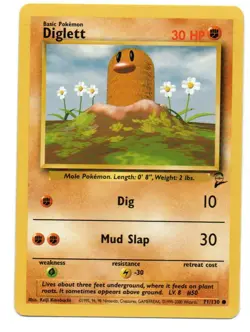 1999 Diglett Basic Pokemon Card 71/130 2nd Edition - Image 1