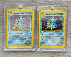 Misty’s Seadra 9/132 Gym Heroes Pokemon Holo 2 Card Lot Rare & Prerelease Stamp - Image 1
