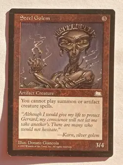 Magic MTG - Steel Golem - Weatherlight - LP - Image 1