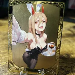 Power Chainsaw Man Goddess Story Waifu Gold Premium Metal Card Double-Sided - Image 2