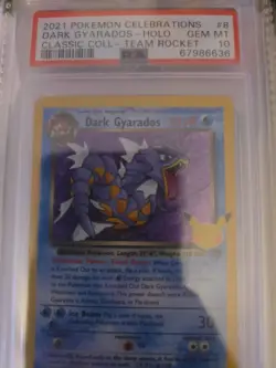 2021 Pokemon Celebrations: Classic Collection 8 Dark Gyarados PSA 10 - Image 2