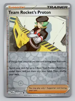 Reverse Holo Team Rocket's Proton 177/182 Uncommon Destined Rivals Pokemon - Image 1