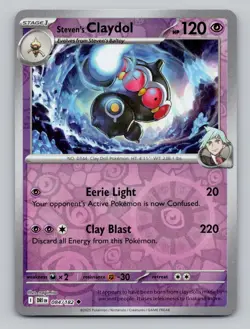 Reverse Holo Steven's Claydol 084/182 Uncommon Destined Rivals Pokemon - Image 1