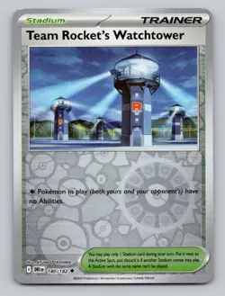 Reverse Holo Team Rocket's Watchtower 180/182 Uncommon Destined Rivals Pokemon - Image 1