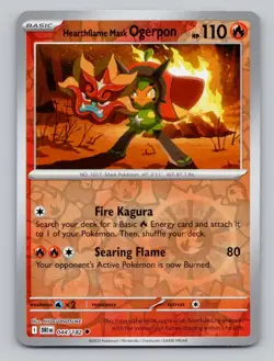 Reverse Holo Hearthflame Mask Ogerpon 044/182 Uncommon Destined Rivals Pokemon - Image 1