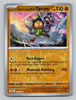 Reverse Holo Cornerstone Mask Ogerpon 111/182 Uncommon Destined Rivals Pokemon - Image 1