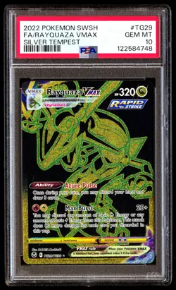 PSA 10 Rayquaza Vmax TG29 Pokemon Sword & Shield Silver Tempest 2022 - Image 1