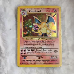 Pokemon Charizard 4/102 Base Set Holo Rare 1999 Stage 2 120 HP Fire Spin - Image 1