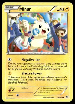 EX-NM Legendary Treasures Minun Uncommon 48/113 Pokemon TCG - Image 1