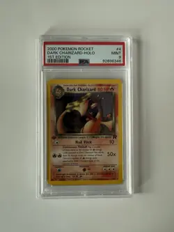 2000 Pokemon Rocket 1st Edition #4 Dark Charizard Holo PSA 9 MINT Rockets - Image 1