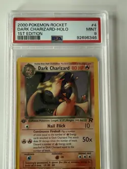2000 Pokemon Rocket 1st Edition #4 Dark Charizard Holo PSA 9 MINT Rockets - Image 4