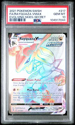 2021 POKEMON SWORD & SHIELD EVOLVING SKIES SECRET FULL ART/RAYQUAZA VMAX PSA 10 - Image 1