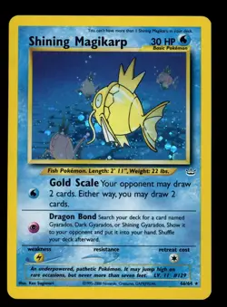2001 WOTC POKEMON NEO REVELATION UNLIMITED SHINING MAGIKARP 66/64 HOLO RARE LP-M - Image 1