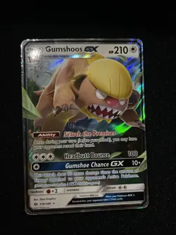 Pokemon Gumshoos GX TCG Sun & Moon Base Set Holo Ultra Rare Card 110/149 - Image 1