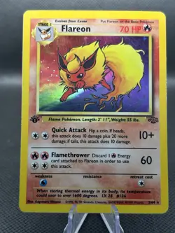 Flareon 3/64 1st Edition Holo Rare - Pokemon Jungle Card LP/MP🔥 - Image 1