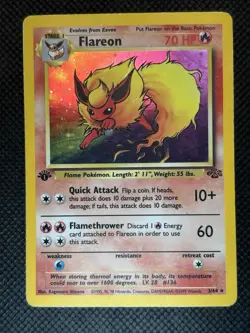 Flareon 3/64 1st Edition Holo Rare - Pokemon Jungle Card LP/MP🔥 - Image 5