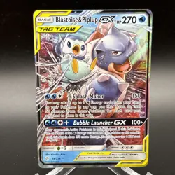 Pokemon Blastoise & Piplup GX 38/236 Sun And Moon Cosmic Eclipse Tag Team - Image 1