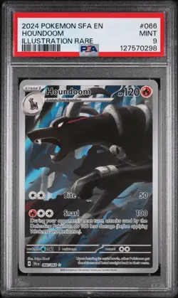 2024 POKEMON SFA EN-SHROUDED FABLE #066 HOUNDOOM ILLUSTRATION RARE PSA 9 - Image 1