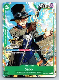 Sabo - OP09-027 (3rd Anniversary Tournament 3 Brothers Pack) NM - One Piece - Image 1