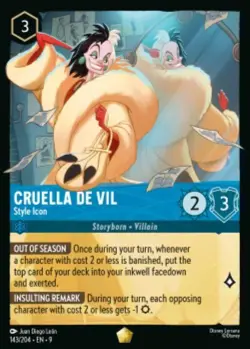 Cruella De Vil-Style Icon 143/204 Fabled Non-Foil Disney Lorcana - Image 1