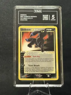2007 Pokemon UMBREON GOLD STAR POP SERIES 5 Promo #17 TAG 5 Excellent ✨POP 1✨ - Image 1