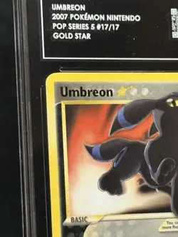 2007 Pokemon UMBREON GOLD STAR POP SERIES 5 Promo #17 TAG 5 Excellent ✨POP 1✨ - Image 3