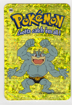 Machamp #068 - Vintage Pokemon Vending Prism Holo Sticker Card 2000 Nintendo - Image 1