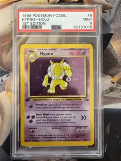 1999 Pokemon Fossil 1st Edition 8 Hypno PSA 9 62161016 Graded Pokemon Cards - Image 1