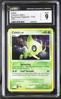 CGC 9 Celebi 7/123 Holo Mysterious Treasures Pokemon Card - Image 1