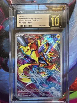 CGC 10 Pristine Zeraora 109/102 AR Art Rare Stellar Miracle sv7 Pokemon Card - Image 1